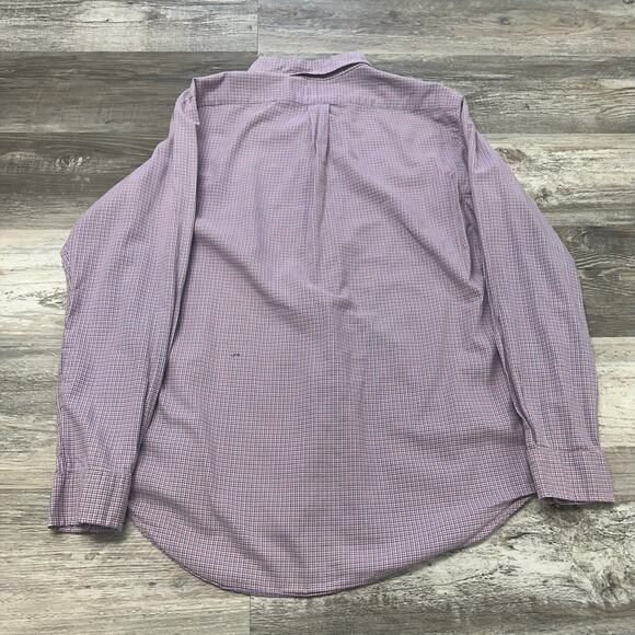 Polo Ralph Lauren Check Red Purple White Men L Long Sleeve Pony Button Up Shirt - Picture 3 of 8